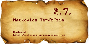 Matkovics Terézia névjegykártya